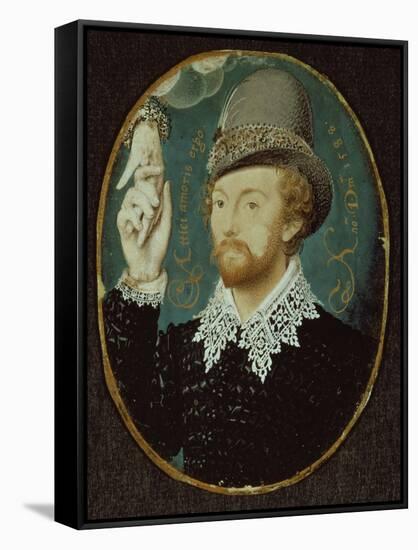 Man Clasping Hand from a Cloud, Possibly William Shakespeare, 1588-Nicholas Hilliard-Framed Stretched Canvas