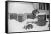 Man Clearing Snow from Truck after Heavy Snowfall, Vermont, 1940-Marion Post Wolcott-Framed Stretched Canvas