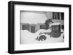 Man Clearing Snow from Truck after Heavy Snowfall, Vermont, 1940-Marion Post Wolcott-Framed Photographic Print