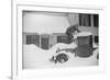 Man Clearing Snow from Truck after Heavy Snowfall, Vermont, 1940-Marion Post Wolcott-Framed Photographic Print