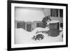 Man Clearing Snow from Truck after Heavy Snowfall, Vermont, 1940-Marion Post Wolcott-Framed Photographic Print