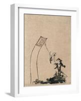 Man Climbing Kite-null-Framed Art Print