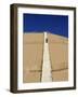 Man Climbing Steps Leading Up to Dunes Du Pyla, Bay of Arcachon, Cote D'Argent, Aquitaine-Peter Richardson-Framed Photographic Print