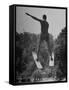 Man Competing in the National Water Skiing Championship Tournament-Mark Kauffman-Framed Stretched Canvas