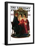 "Man Courting Two Sisters" Saturday Evening Post Cover, May 4,1929-Norman Rockwell-Framed Giclee Print