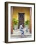 Man Cycling Past Doorway in Old Town of Galle Fort, Galle, Sri Lanka-Ian Trower-Framed Photographic Print