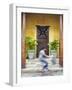 Man Cycling Past Doorway in Old Town of Galle Fort, Galle, Sri Lanka-Ian Trower-Framed Photographic Print
