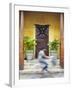 Man Cycling Past Doorway in Old Town of Galle Fort, Galle, Sri Lanka-Ian Trower-Framed Photographic Print