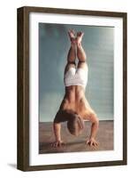 Man Doing Handstand in Underwear-null-Framed Art Print