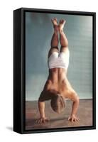 Man Doing Handstand in Underwear-null-Framed Stretched Canvas