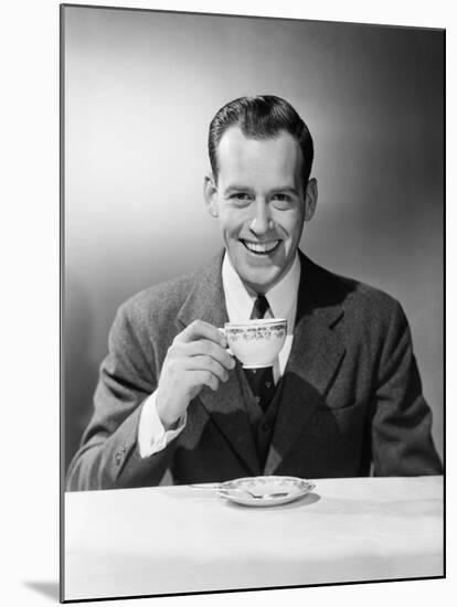 Man Drinking Tea-Philip Gendreau-Mounted Photographic Print