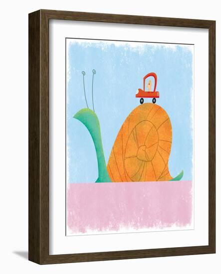 Man driving as slow as a snail-Harry Briggs-Framed Giclee Print