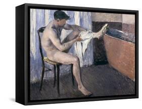 Man Drying His Leg-Gustave Caillebotte-Framed Stretched Canvas