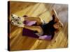 Man Engaged in Sit Up Exercise in Gym, New York, New York, USA-Chris Trotman-Stretched Canvas