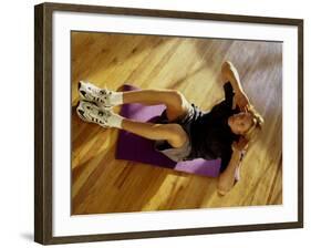 Man Engaged in Sit Up Exercise in Gym, New York, New York, USA-Chris Trotman-Framed Photographic Print