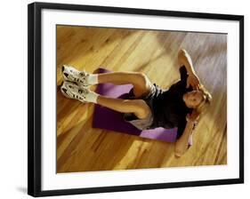 Man Engaged in Sit Up Exercise in Gym, New York, New York, USA-Chris Trotman-Framed Photographic Print