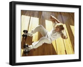 Man Engaged in Sit Up Exercise in Gym, New York, New York, USA-Chris Trotman-Framed Photographic Print