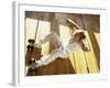 Man Engaged in Sit Up Exercise in Gym, New York, New York, USA-Chris Trotman-Framed Photographic Print