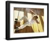 Man Engaged in Sit Up Exercise in Gym, New York, New York, USA-Chris Trotman-Framed Photographic Print