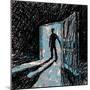 Man Enters into Dark Room-JoeBakal-Mounted Art Print