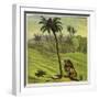 Man Escaping from a Lion by Climbing a Tree-Ernest Henry Griset-Framed Giclee Print