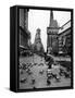 Man Feeding Pigeons in an Empty Times Square During a Taxi Strike-Yale Joel-Framed Stretched Canvas