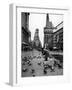 Man Feeding Pigeons in an Empty Times Square During a Taxi Strike-Yale Joel-Framed Photographic Print