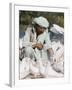 Man Feeding the Famous White Pigeons, Mazar-I-Sharif, Afghanistan-Jane Sweeney-Framed Photographic Print