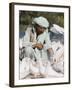 Man Feeding the Famous White Pigeons, Mazar-I-Sharif, Afghanistan-Jane Sweeney-Framed Photographic Print