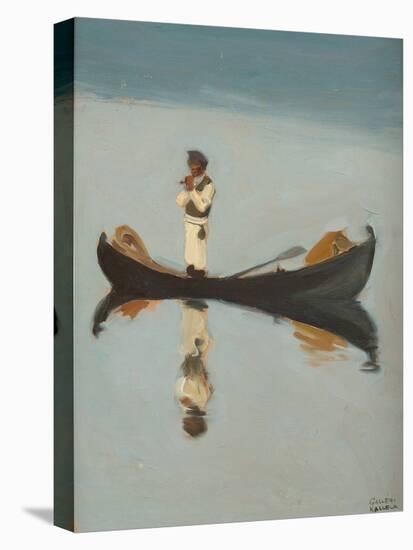 Man Fishing, 1908 (Oil on Canvas)-Akseli Valdemar Gallen-kallela-Stretched Canvas