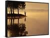 Man Fishing at Lake-Peter Beck-Framed Stretched Canvas