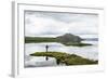 Man Fishing at Thingvallavatn Lake, Thingvellir (Pingvellir) National Park, Golden Circle, Iceland-Yadid Levy-Framed Photographic Print