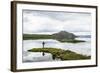 Man Fishing at Thingvallavatn Lake, Thingvellir (Pingvellir) National Park, Golden Circle, Iceland-Yadid Levy-Framed Photographic Print