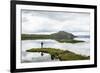 Man Fishing at Thingvallavatn Lake, Thingvellir (Pingvellir) National Park, Golden Circle, Iceland-Yadid Levy-Framed Photographic Print