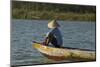 Man fishing from boat on Thu Bon River, Hoi An, Vietnam-David Wall-Mounted Photographic Print