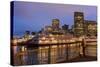 Man Fishing from Pier at Dawn in San Francisco, California, Usa-Chuck Haney-Stretched Canvas