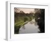 Man Fishing from the Towpath, Worcester and Birmingham Canal, Hanbury, Midlands-David Hughes-Framed Photographic Print