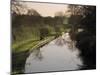 Man Fishing from the Towpath, Worcester and Birmingham Canal, Hanbury, Midlands-David Hughes-Mounted Photographic Print