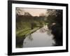 Man Fishing from the Towpath, Worcester and Birmingham Canal, Hanbury, Midlands-David Hughes-Framed Photographic Print