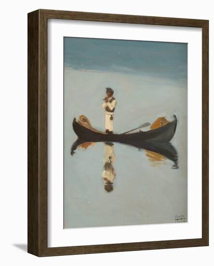 Man Fishing Par Gallen-Kallela, Akseli (1865-1931), 1908 - Oil on Canvas, 50X37 - Private Collectio-Akseli Valdemar Gallen-kallela-Framed Giclee Print