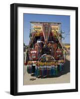 Man Fixing Decoration onto Truck for Diwali Celebrations, Pali District, Rajasthan, India, Asia-Annie Owen-Framed Photographic Print