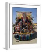 Man Fixing Decoration onto Truck for Diwali Celebrations, Pali District, Rajasthan, India, Asia-Annie Owen-Framed Photographic Print