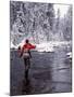 Man Fly Fishing in Fall River, Oregon, USA-Janell Davidson-Mounted Premium Photographic Print