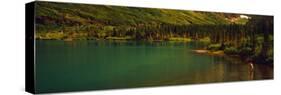 Man Fly Fishing on the Bullhead Lake, Swiftcurrent Valley, Us Glacier National Park, Montana, USA-null-Stretched Canvas