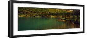 Man Fly Fishing on the Bullhead Lake, Swiftcurrent Valley, Us Glacier National Park, Montana, USA-null-Framed Photographic Print