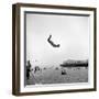 Man Flying Off a Trampoline at Santa Monica Beach-Loomis Dean-Framed Premium Photographic Print