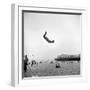 Man Flying Off a Trampoline at Santa Monica Beach-Loomis Dean-Framed Premium Photographic Print