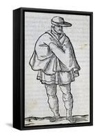 Man from Granada, Engraving-Cesare Vecellio-Framed Stretched Canvas