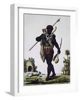 Man from Namaquas Tribe, Africa, Engraving from Encyclopedia of Voyages, 1795-Jacques Grasset de Saint-Sauveur-Framed Giclee Print