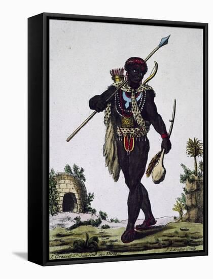 Man from Namaquas Tribe, Africa, Engraving from Encyclopedia of Voyages, 1795-Jacques Grasset de Saint-Sauveur-Framed Stretched Canvas